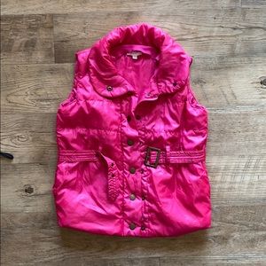 Hot pink puffy vest, Girls size large